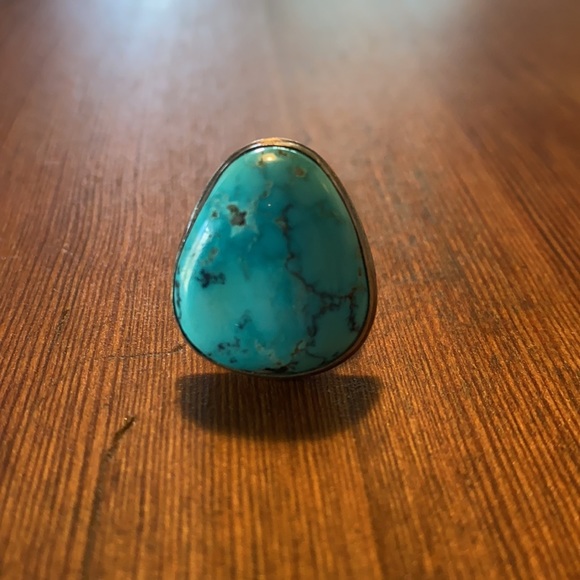 Vintage sterling silver and turquoise stone ring - Picture 5 of 11